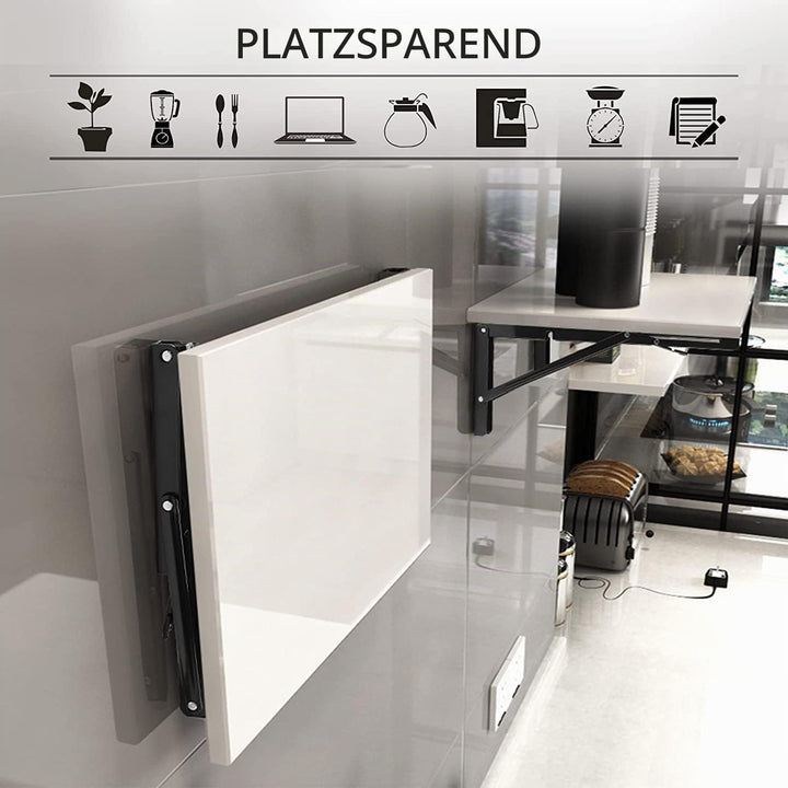 YUMORE Klappkonsole Schwerlast 400mm Regalträger Klappbar Schwarz - 2 Stück Metall Klappkonsolen Wan