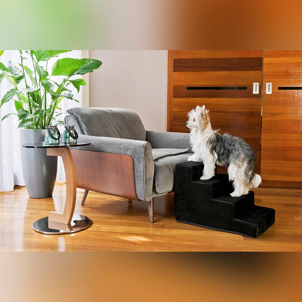 Hundetreppe 40 cm hoch | Katzentreppe Haustiertreppe | 4 Stufen | Hunde Katzen Haustier | für Bett u