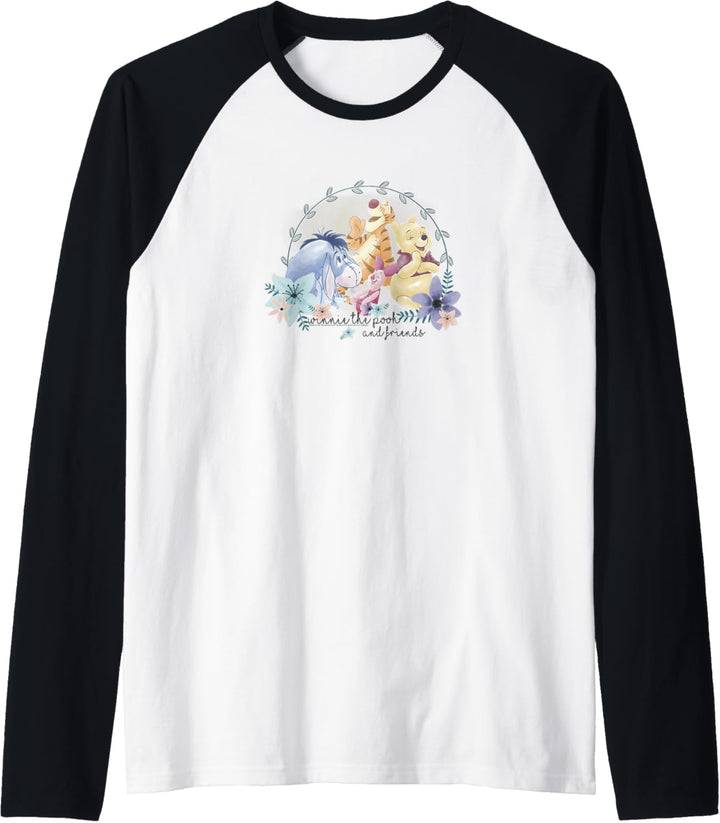 Disney Winnie The Pooh And Friends Floral Portrait Raglan