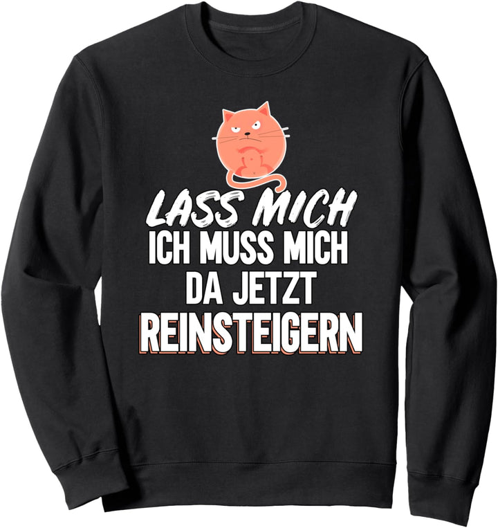 Lass mich ich muss mich da jetzt reinsteigern Spruch Katze Sweatshirt