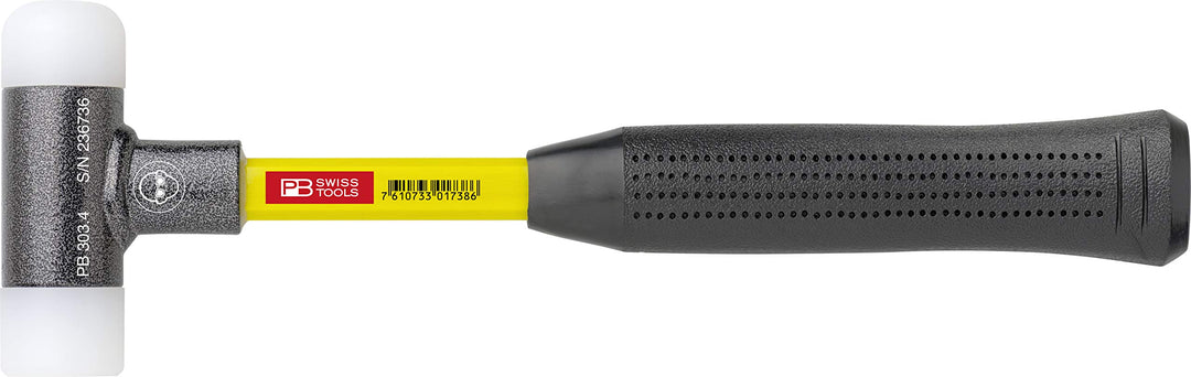 PB Swiss Tools Kunststoffhammer PB 303 mit Stiel aus Glasfasermaterial, Rückschlagfrei, 100% Swiss M