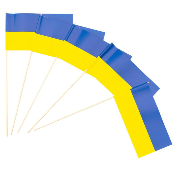 Everflag Papierfähnchen: blau-gelb 500er Packung Menge-3: 500er Packung, Menge-3: 500er Packung