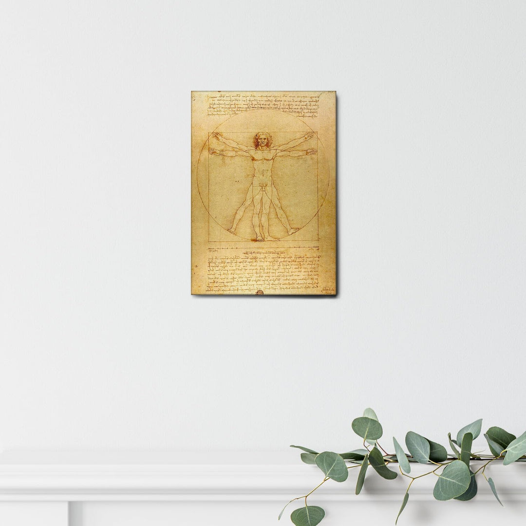 Giallobus - Gemälde - Leonardo Da Vinci - Vitruvian Man - Leinwand - 50x70 - Bereit zum Aufhängen -