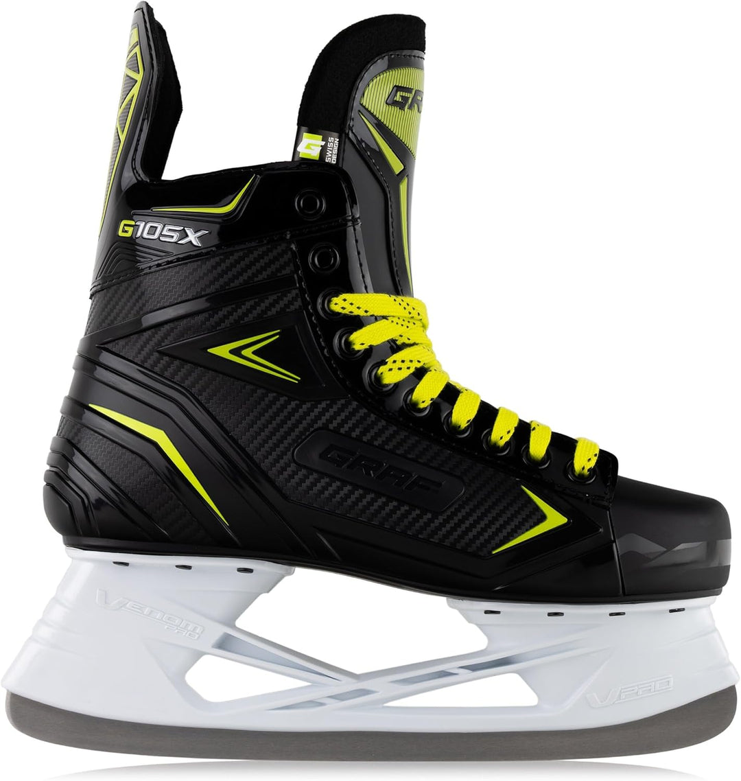 Graf Schlittschuhe G105X Schwarz Gelb Eishockey 37, 37
