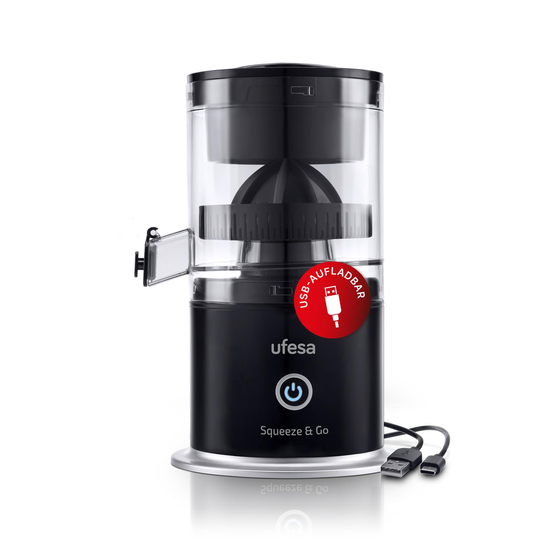 Ufesa Squeeze & Go, Zitruspresse Elektrisch mit USB-C wiederaufladbar, Tragbares, Orangenpresse, Zit