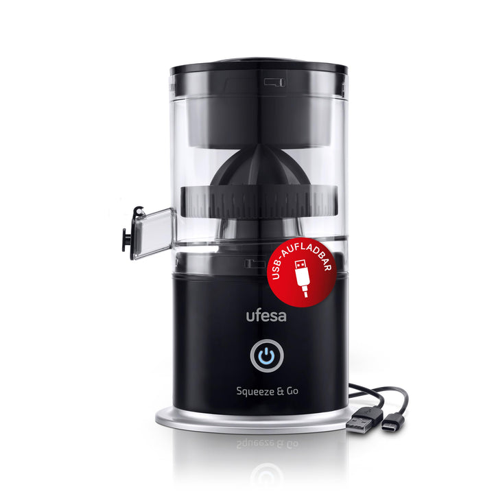 Ufesa Squeeze & Go, Zitruspresse Elektrisch mit USB-C wiederaufladbar, Tragbares, Orangenpresse, Zit