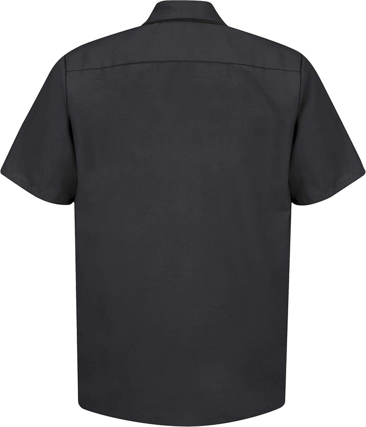 Red Kap Herren Industrial Work Shirt, Regular Fit, Short Sleeve Button-Down-Arbeitshemd S Schwarz, S