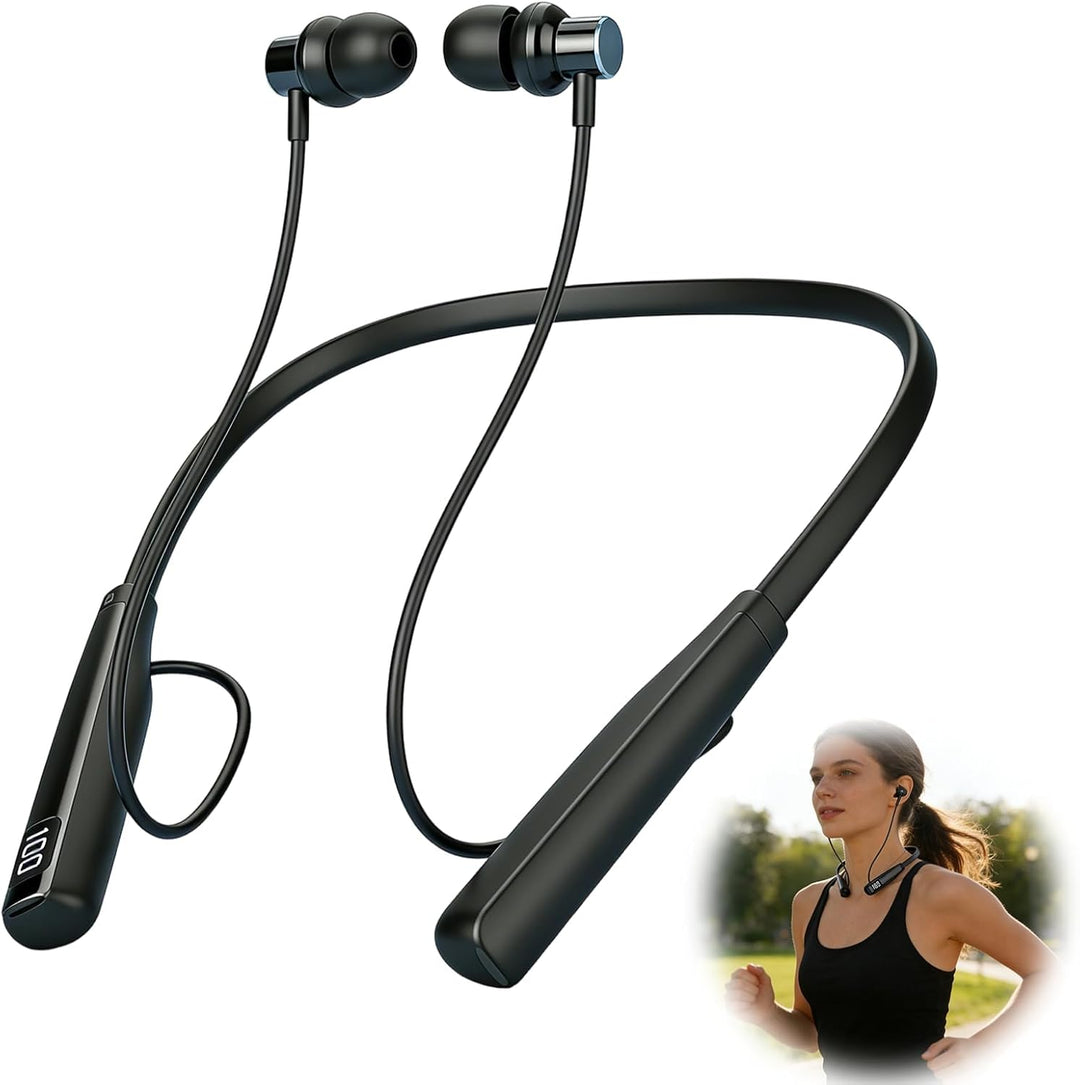 Bluetooth 5.3 Nackenbügel Kopfhörer Sport Bluetooth Kopfhörer 30Std Akku | 3D Surround, Magnet Ohrhö