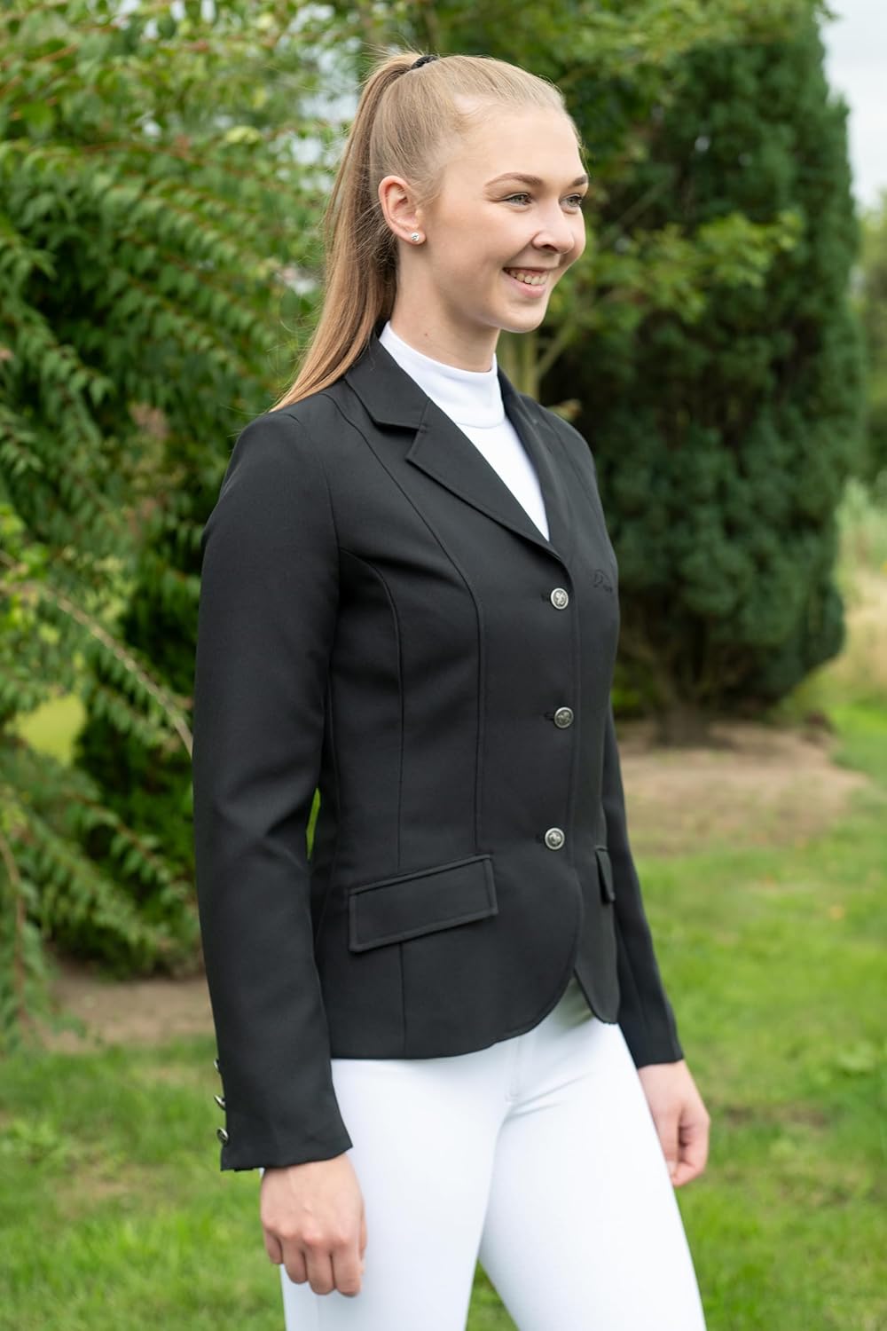HKM 3341 Turnierjacket Marburg, Reitjacket Reitjacke schwarz Mädchen 140 140 Schwarz, 140 Schwarz