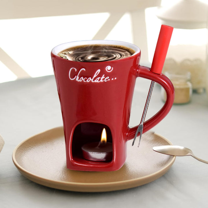 Schokoladenfondue-Set | 200ml Keramik Schokoladenfondue Tasse | Mehrzweck Chocolate Fondue Set Mit G