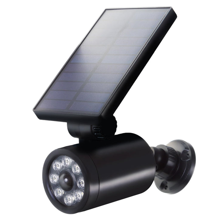 Maclean Solar Kamera-Attrappe mit Bewegungsmelder und LED-Licht | IP Überwachungskamera Attrappe mit