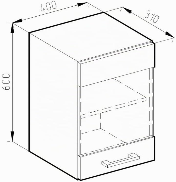 Vicco Küchenschrank Glas R-Line, Weiss Hochglanz/Anthrazit, 40 cm Weiss Hochglanz Hängeglasschrank 4