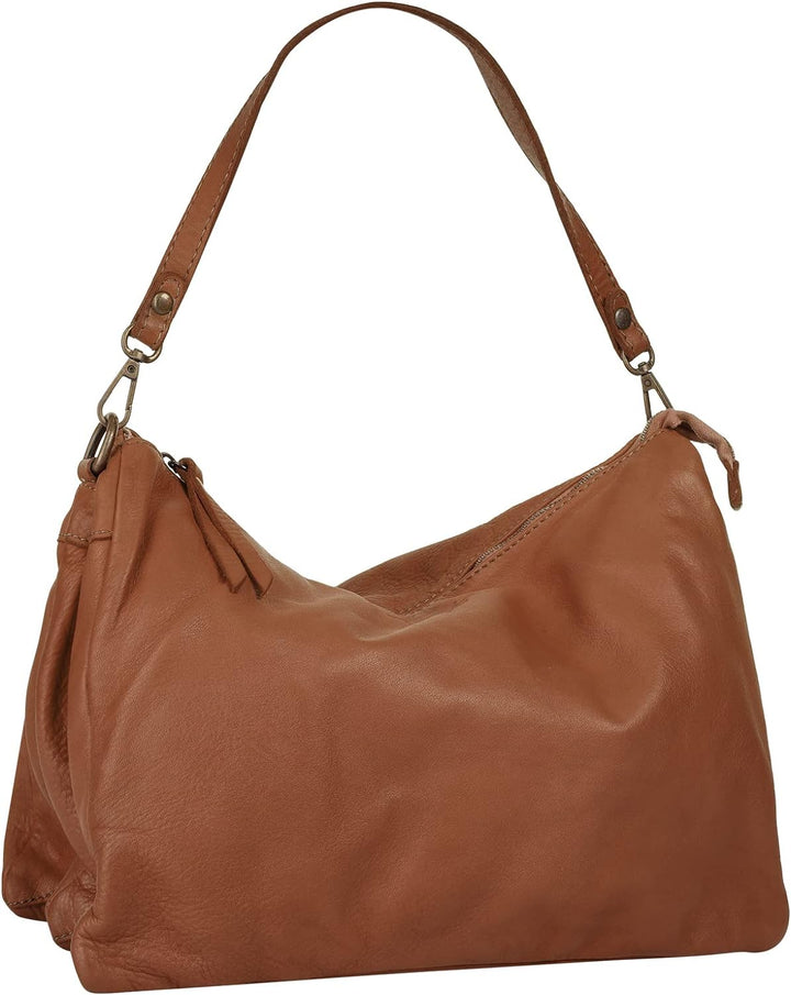 Samantha Look Umhängetasche echt Leder Damen - 021672 Cognac, Cognac