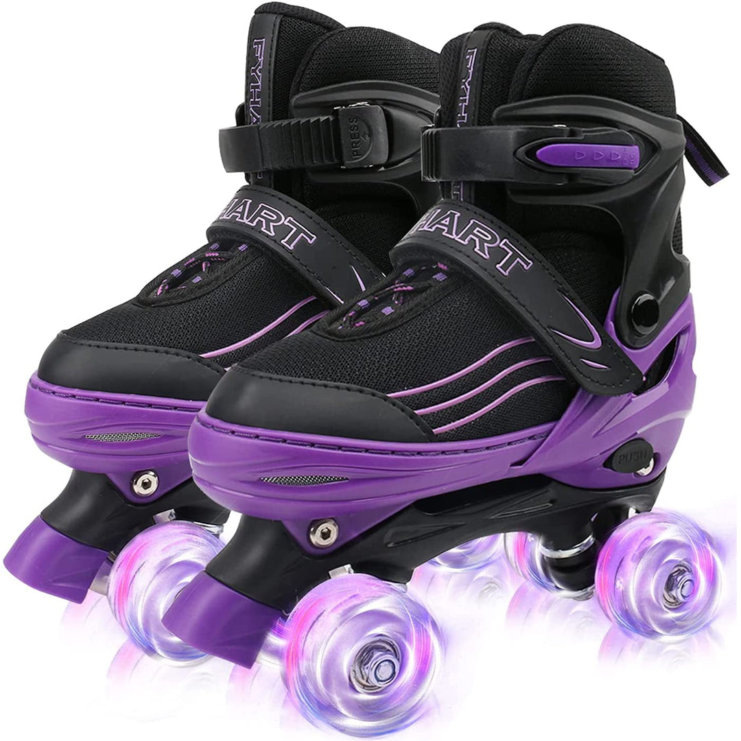 Rollschuhe für Mädchen Jungen Einstellbare Kinder Rollschuhe mit leuchtenden Rädern, Spass Beleuchtu