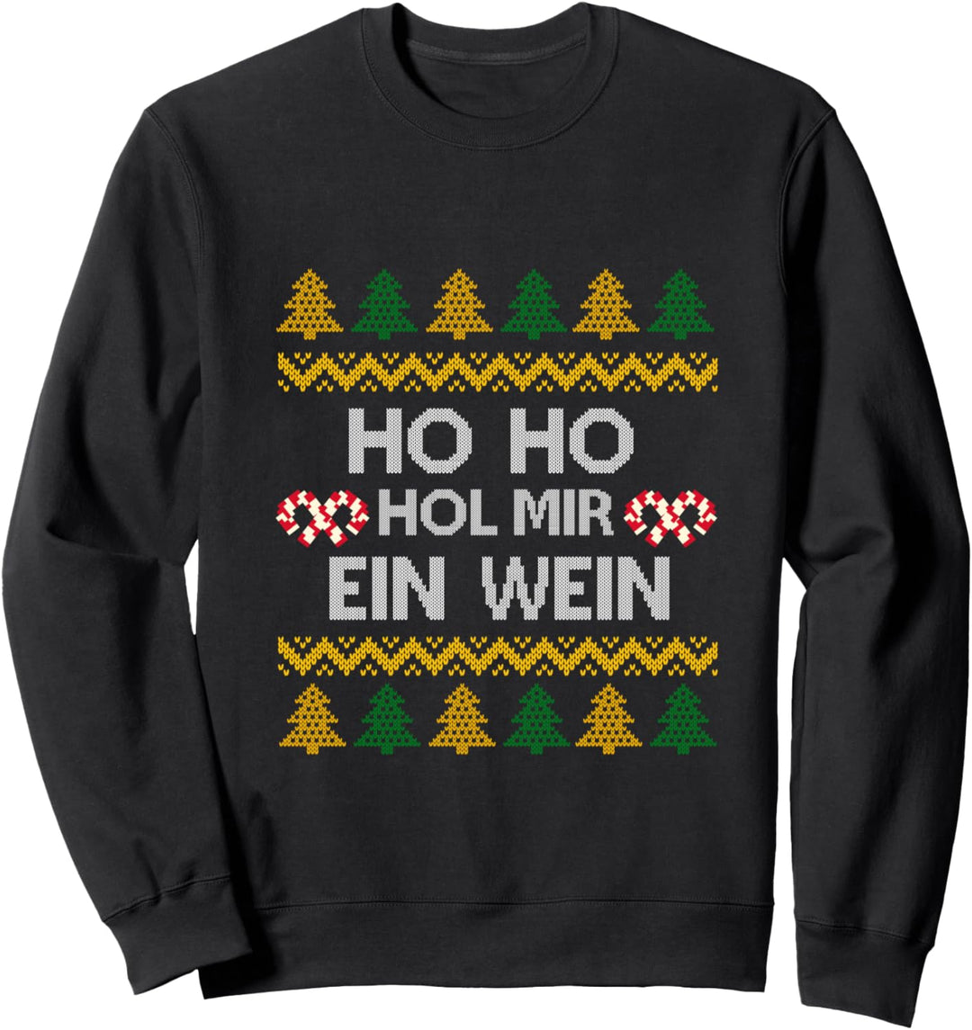 Hol Mir Ein Wein Ugly Christmas Tannenbaum Geschenk Sweatshirt