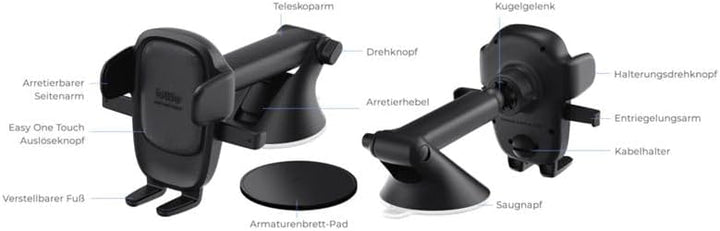 iOttie Easy One Touch 6 Dashboard &amp; Windshield Mount | universelle KFZ-Handyhalterung | Befestigung