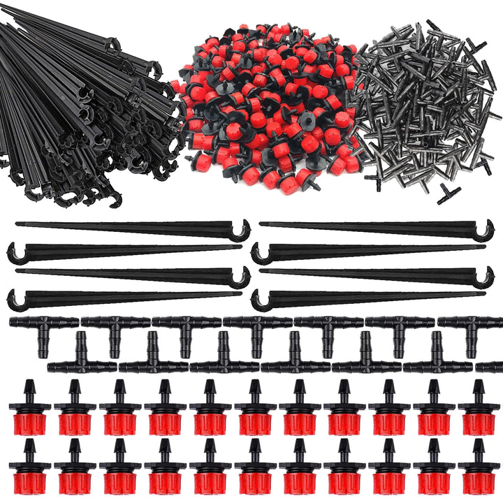 300 pcs Einstellbare Micro Drip Tropfer Tropf bewasserung T Steckverbinder Gartenschlauch Befestigun