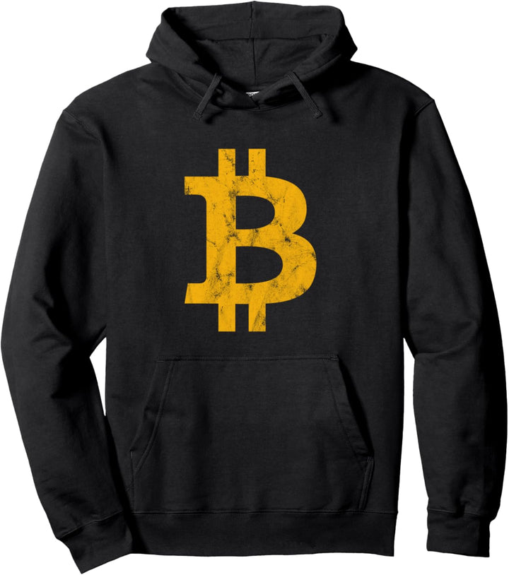 Bitcoin &amp; Crypto - The Bitcoin Logo (Vintage) Pullover Hoodie