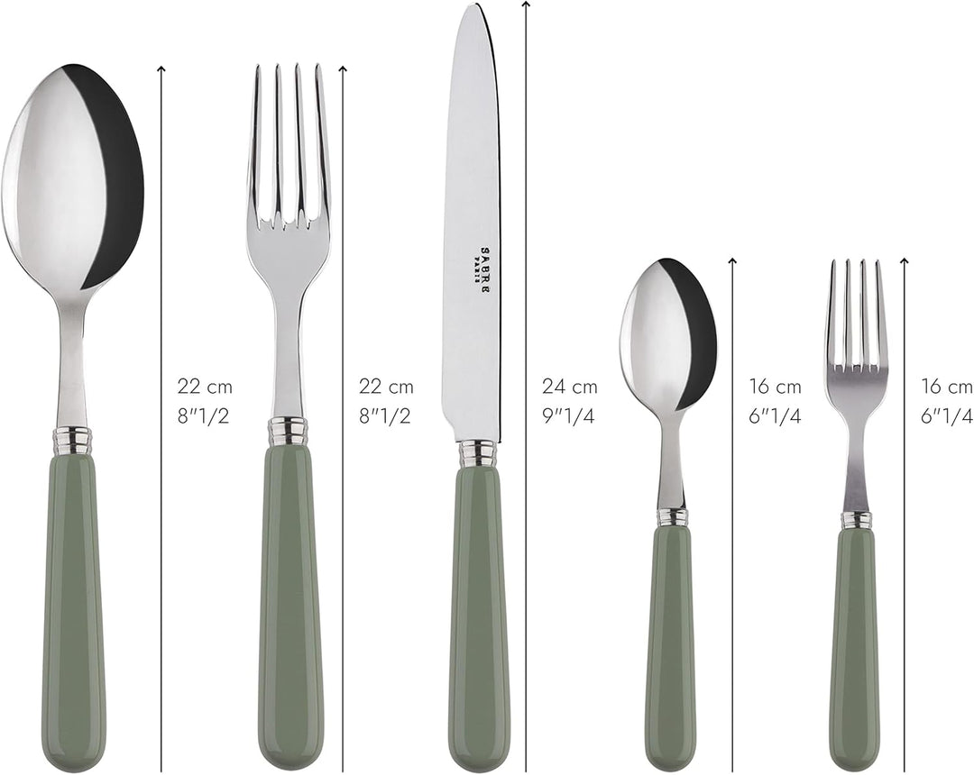 SABRE PARIS - Tafelbesteck-Set, 5-teilig - Pop - Messer, Gabel, Esslöffel, Teelöffel & Kuchengabel -