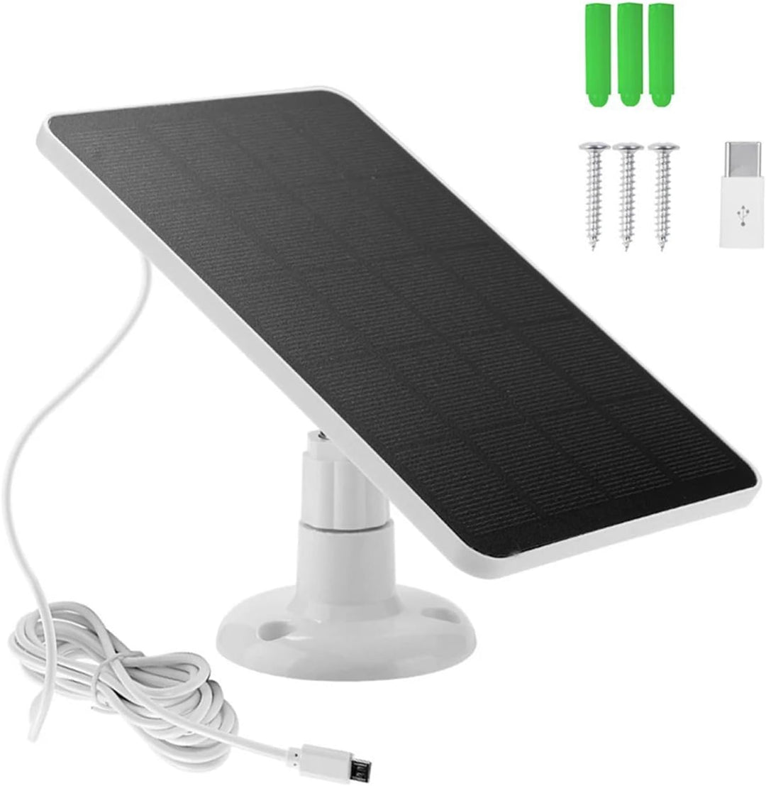 Solarpanel für Überwachungskamera, 5W Solarpanel für DC 5V Sicherheitskamera, Micro USB &amp; USB-C Ansc