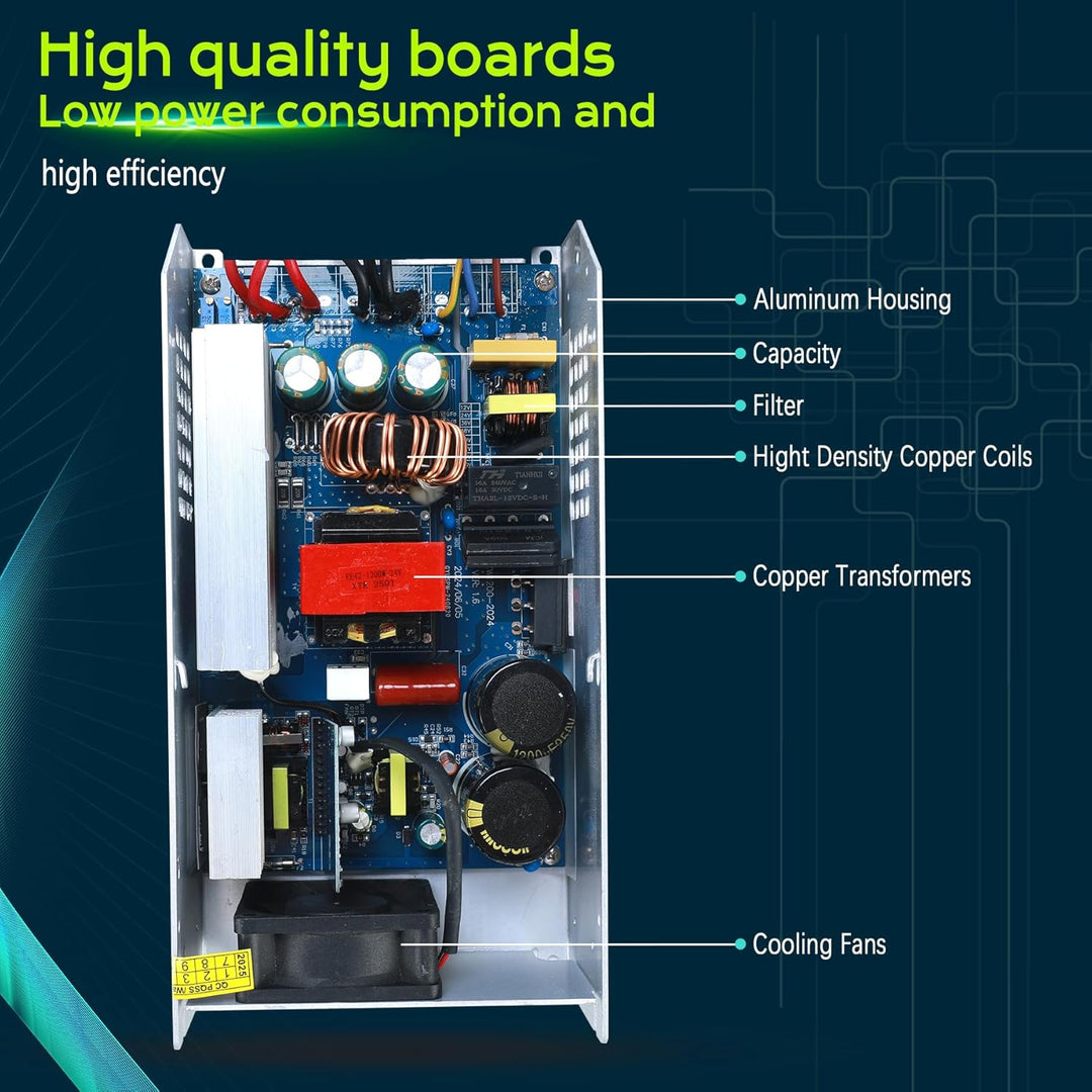 MEISHILE 12V 100A 1200W Netzteil Schaltnetzteile Stromversorgung AC to DC Transformator für LED Lich