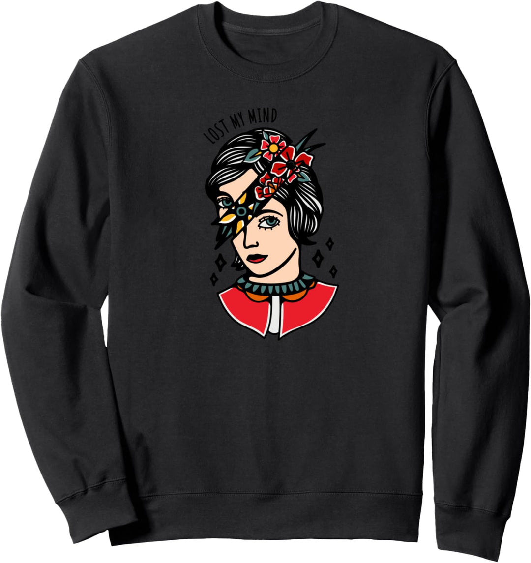 Damen Hipster "Lost my Mind" Rose | Pop Art Vibe Sweatshirt