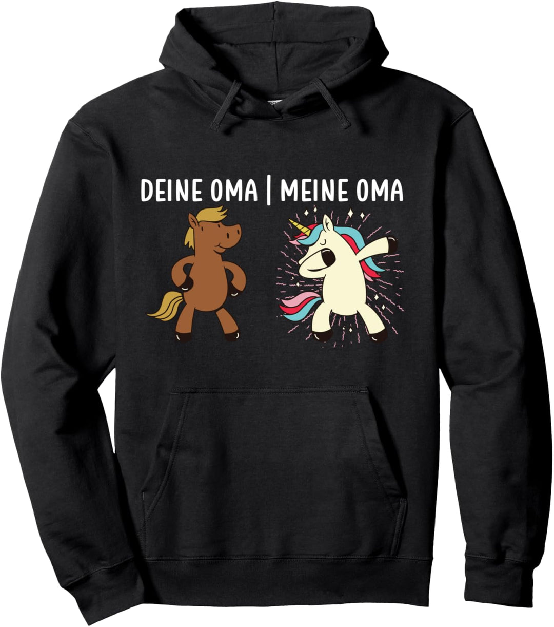 Deine Oma meine Oma Einhorn Pullover Hoodie