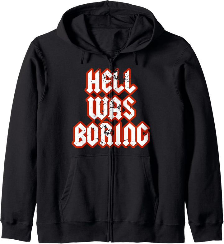 Hell Was Boring Hölle War Langweilig Gothic Grunge Teufel Kapuzenjacke