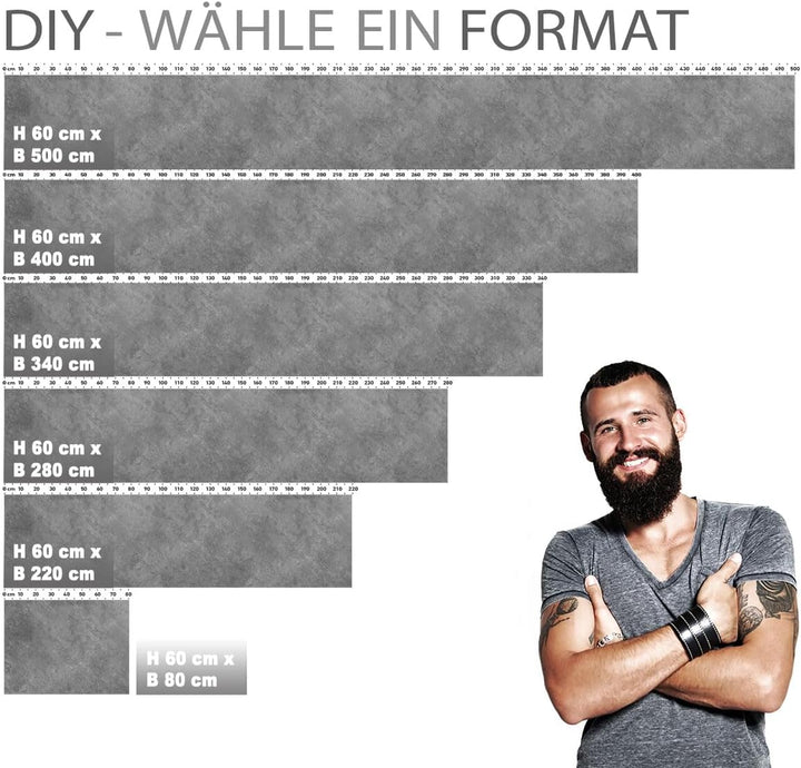 StickerProfis Küchenrückwand selbstklebend in Matt-Optik - 20GREY - 1.8mm, versteift, jeder Untergru