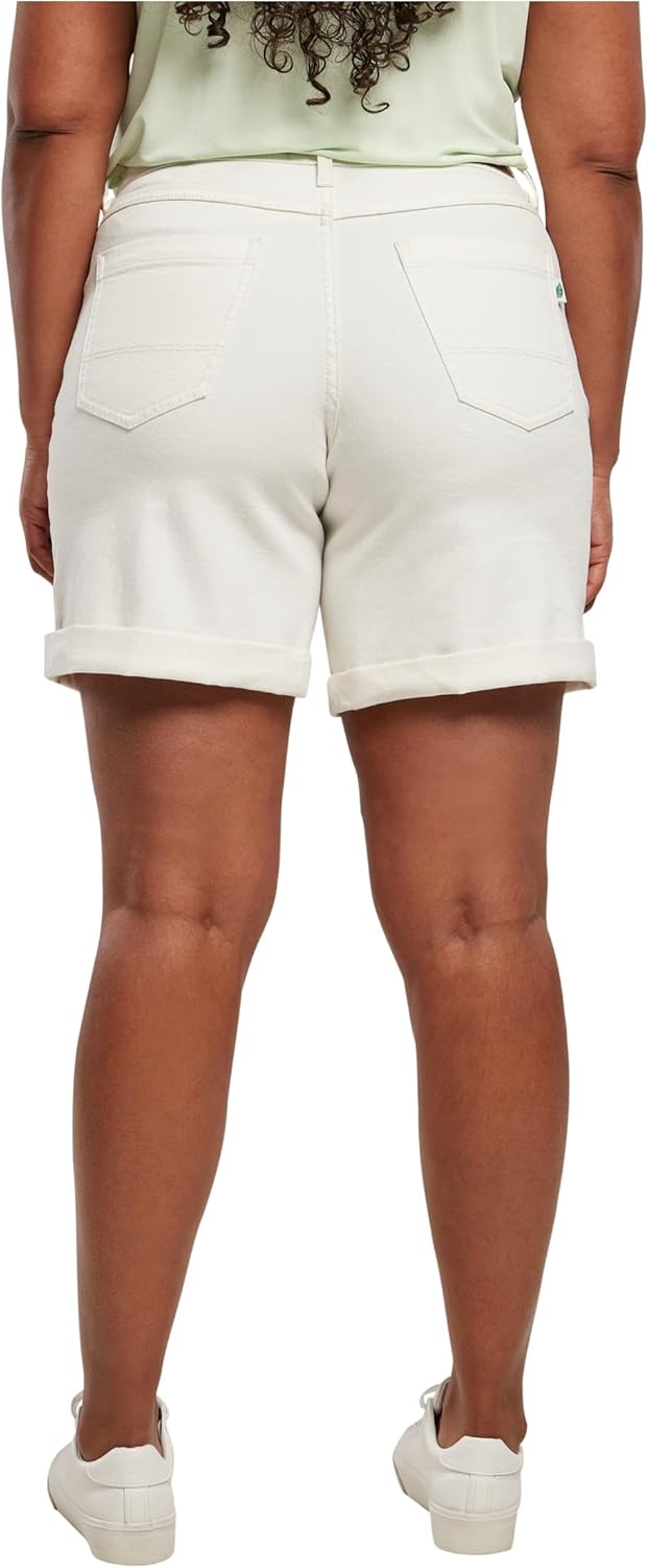 Urban Classics Damen Ladies Organic Stretch Denim 5 Pocket Shorts Jeans-Shorts 27 Offwhite Raw, 27 O