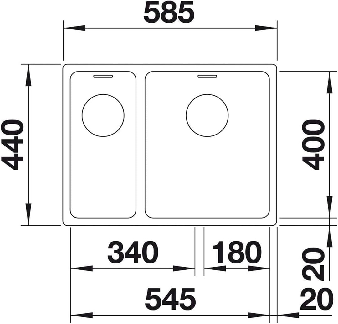 BLANCO ANDANO 340/180-IF | Edelstahl | Einbauart: Einbau von Oben & Flächenbündig | Grosses Hauptbec