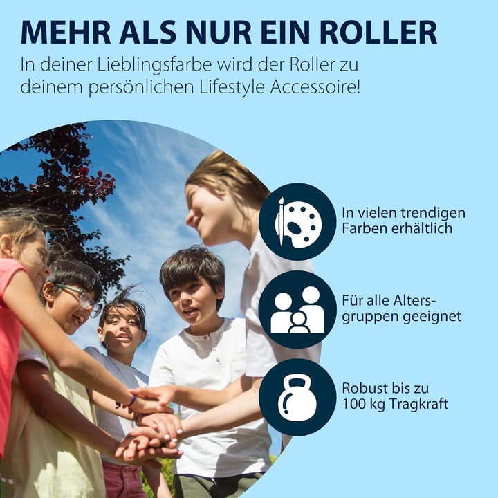 HUDORA BigWheel Pure Scooter - Stabiler Aluminium-Roller mit Ständer - Höhenverstellbarer &amp; zusammen