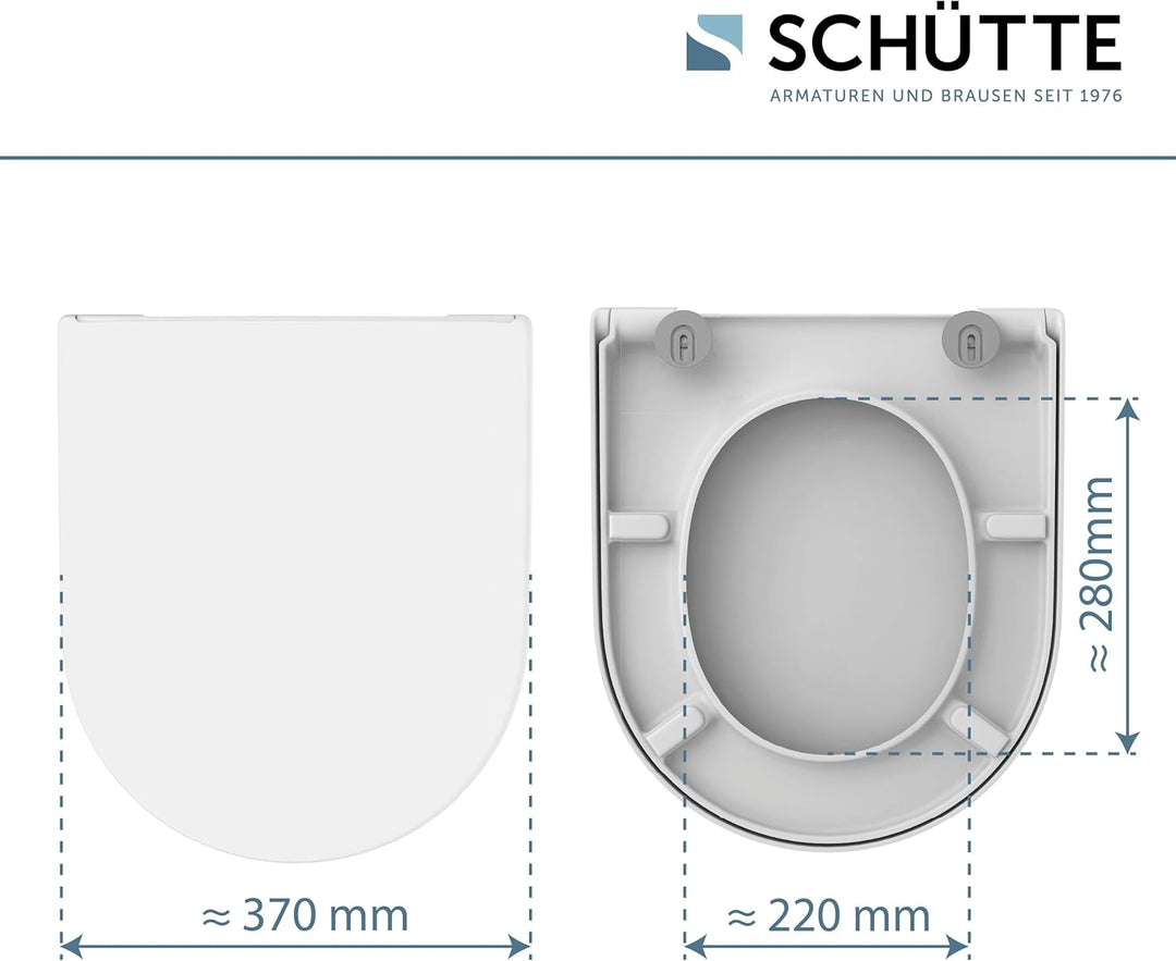 SCHÜTTE WC-Sitz passend zu Duravit Starck 3, mit Absenkautomatik made in EU, Abnehmbarer Klodeckel a