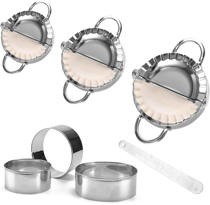 7 Stück Ravioli Former Edelstahl Ravioli Dumpling Maker Former Raviolirad Ausstecher Set Rund Dumpli