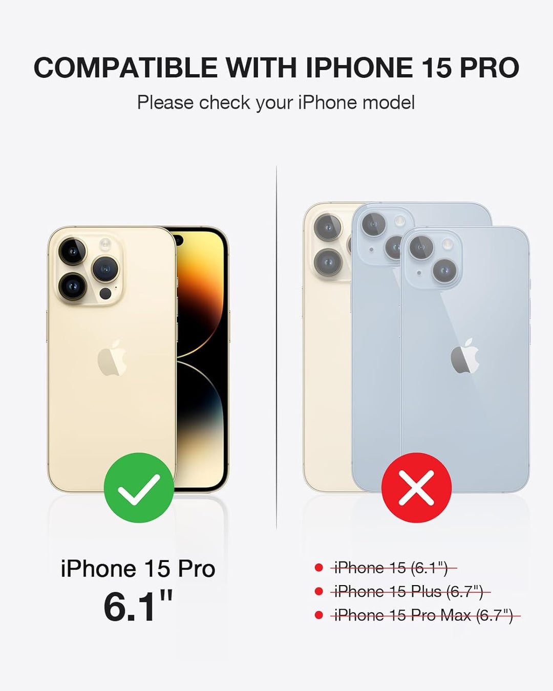 OCASE Kompatibel für iPhone 15 Pro Hülle (2in1) Leder Stossfestes Case, Abnehmbare magnetische Hülle