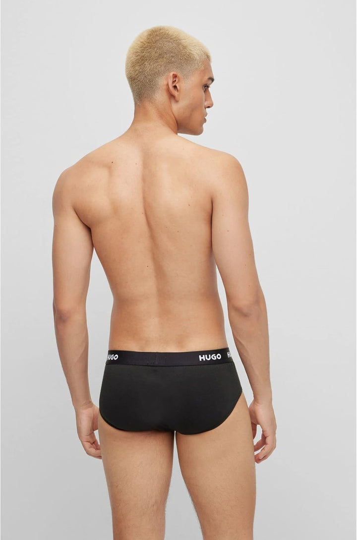 HUGO Herren HIPBRIEF TRIPLETPACK Dreier-Pack Slips aus Stretch-Baumwolle mit Logo am Bund XL New - B