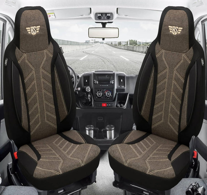 BREMER SITZBEZÜGE Mass Schonbezüge für Mercedes Sprinter W907/910 PLKT212 PLKT212 - Schwarz/Braun Sp