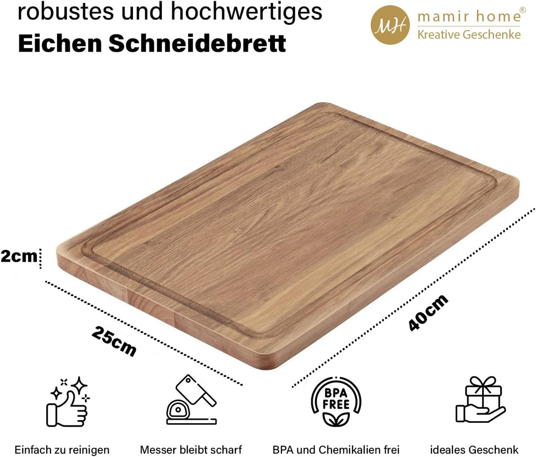Geschenk für Beste Oma | Geburtstagsgeschenk Mama | Personalisiertes Schneidebrett XL | Eiche 40x25x