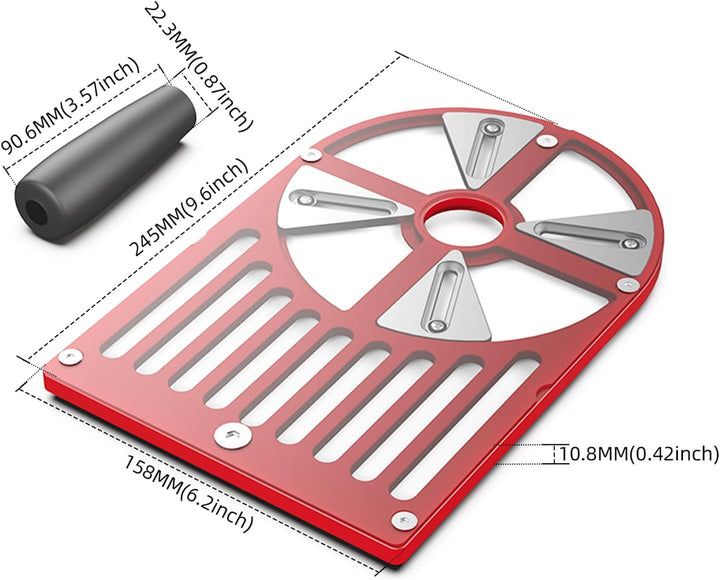 SEAFRONT Universal Trim Router Grundplatte Einstellbare Trimmmaschinenbasisplatte für 65 Bis 132 Mm