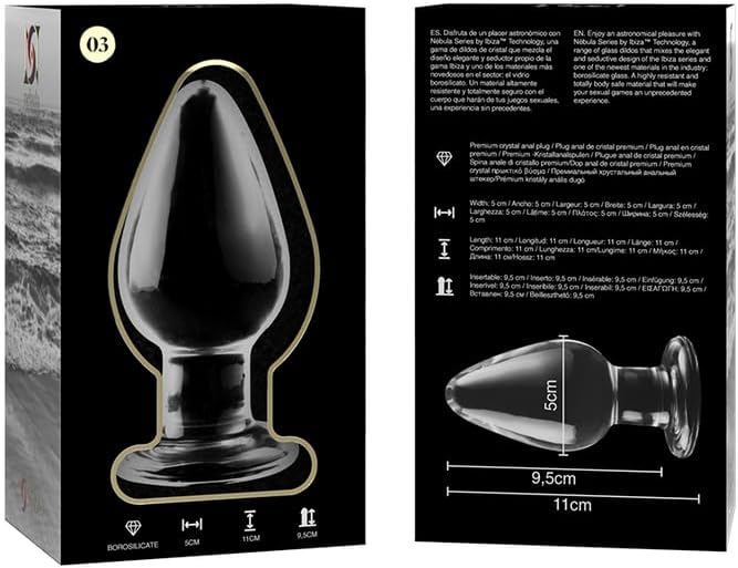 Model 3 ANAL Plug Borosilicate Glass 11 X 5 cm TRANSPARENT, 8435566042072