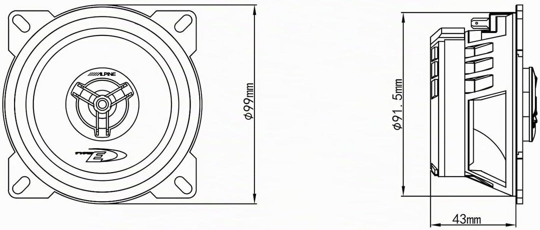 Alpine Electronics 10cm (4-Zoll) 2-Wege Koaxiallautsprecher