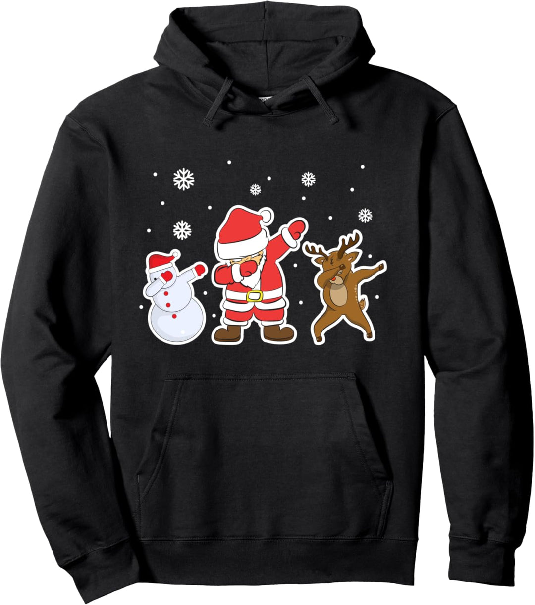 Weihnachtsmann Schneemann Rentier Winter Hoodie Pullover Hoodie