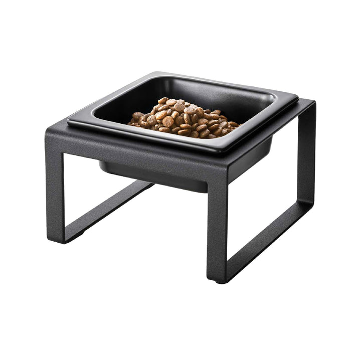 Yamazaki TOWER 5817 Futternapfständer einzeln, 300ML, Schwarz, Stahl/Keramik, Pet Food Bowl Stand, S