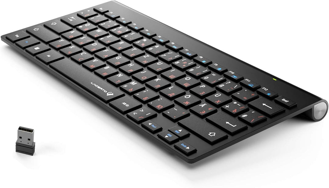 Lacerto® | Russisch-Deutsche Multimedia Tastatur, USB, Spritzwassergeschützt | OFFICE-DR568 OFFICE-D