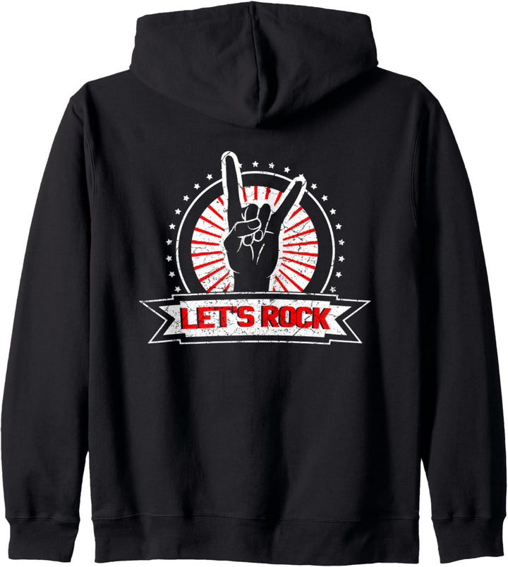 Lets Rock Rockmusik Rock and Roll Kapuzenjacke