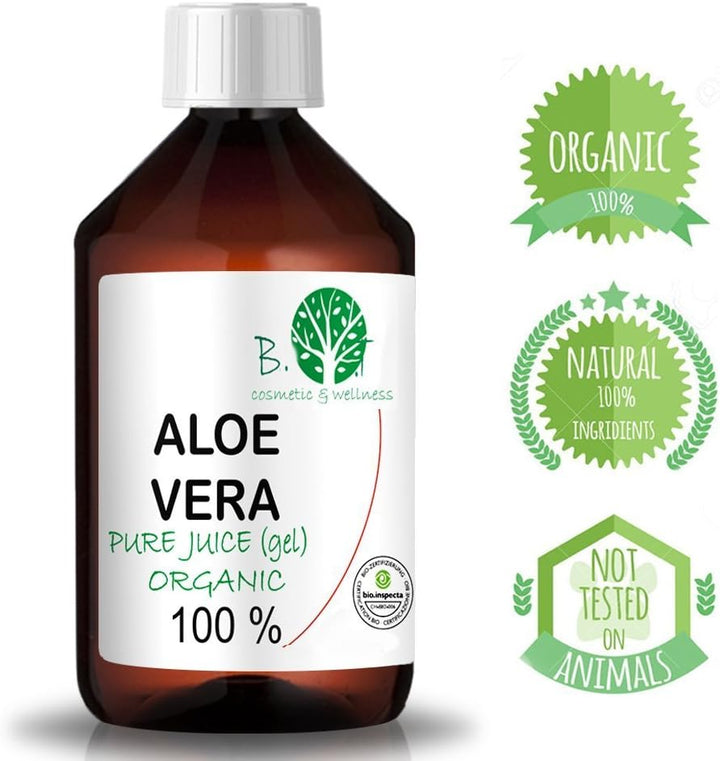 BIO Frisches Aloe Vera Flüssigkonzentrat | 100% Natürlich und Reines | Kaltgepresst | Haut- und Haar