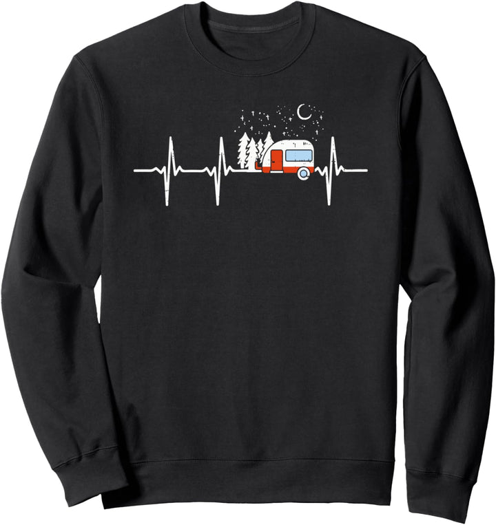 Camping Herzschlag Wohnwagen Caravan Sweatshirt