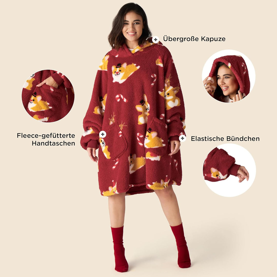 BEDSURE Hoodie Decke mit Ärmeln - Kuschelpullover als Geschenke für Frauen - Kuscheldecke mit Ärmeln