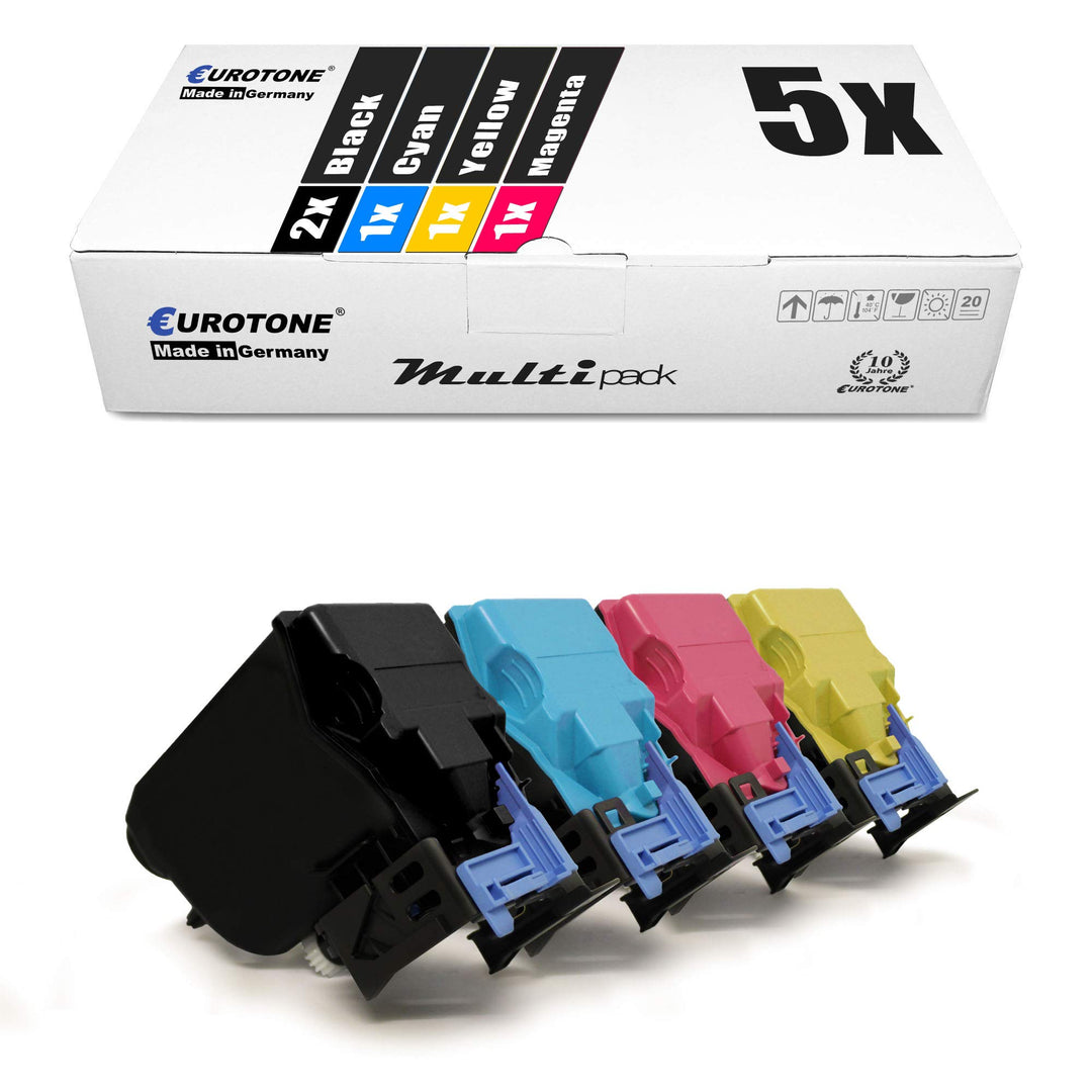 Eurotone 5X Müller Printware Toner für Konica Minolta Bizhub C 35 P ersetzt TNP22 Schwarz Blau Rot G