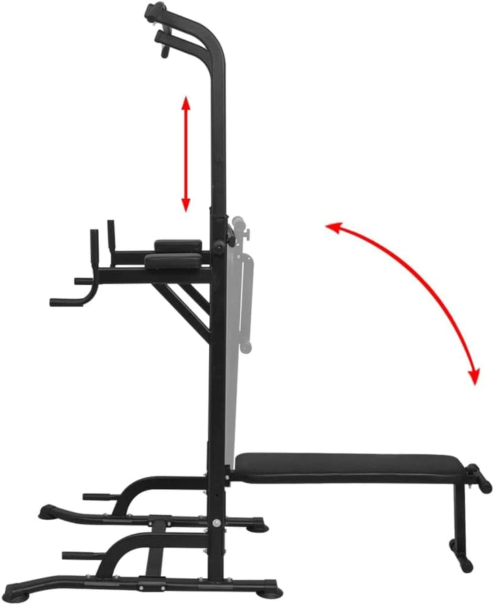 Power Tower mit Sit-Up-Bank verstellbar von bis Multifunktionale Kraftstation mit Klimmzugstange, Be